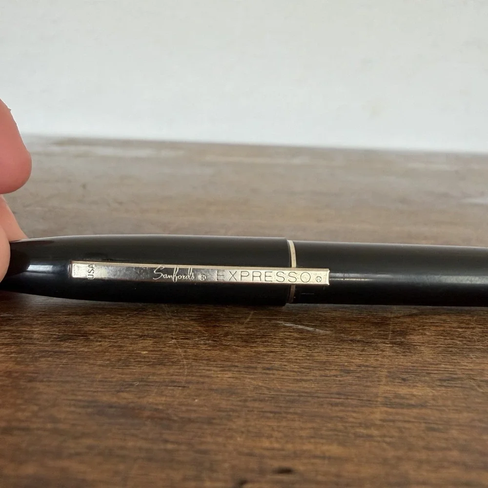 Vintage Sanford Expresso Extra Fine Black Ink‎ Pen Working